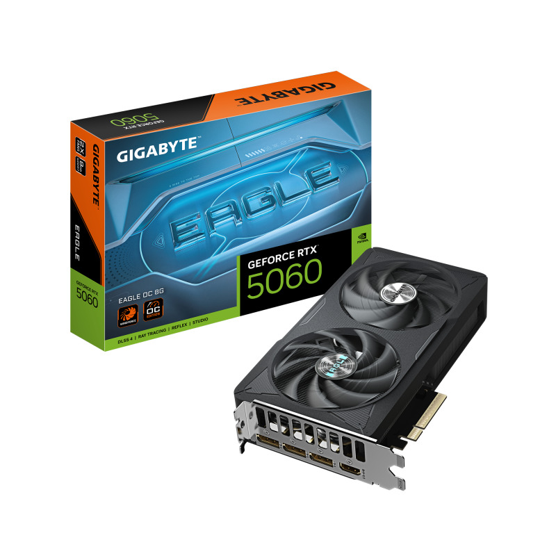 TARJETA DE VIDEO GV-N5060EAGLE OC-8GD / RTX 5060 / GDDR7 8 GB / DP 2.1 / HDMI 2.1 / GAMA BAJA
